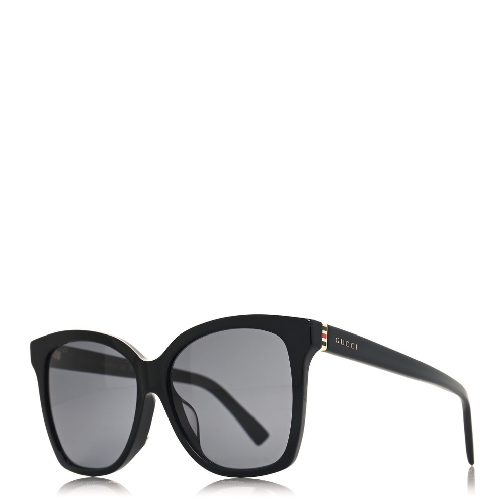 Gucci Black with Signature Web Stripe Sunglasses 👜 - Picture 1 of 6